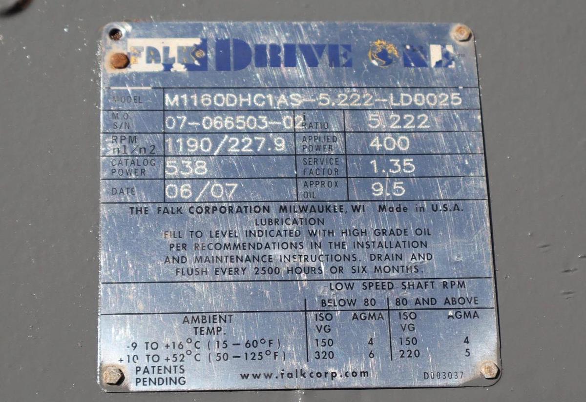 FALK Gear Drive Speed Reducer Gearbox M1160DHC1AS-5.222-LD0025 Ratio 5.222:1.35