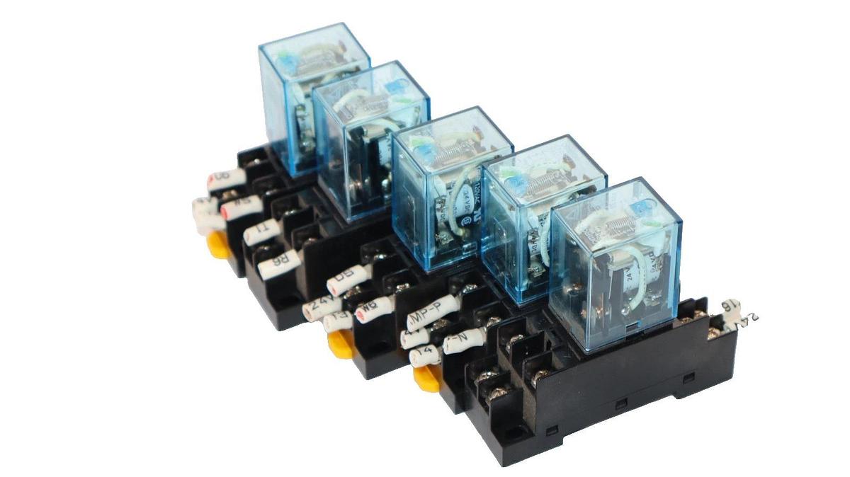 Used Omron LY2N-J , LY2NJ Relay with Base (Lot of 5)