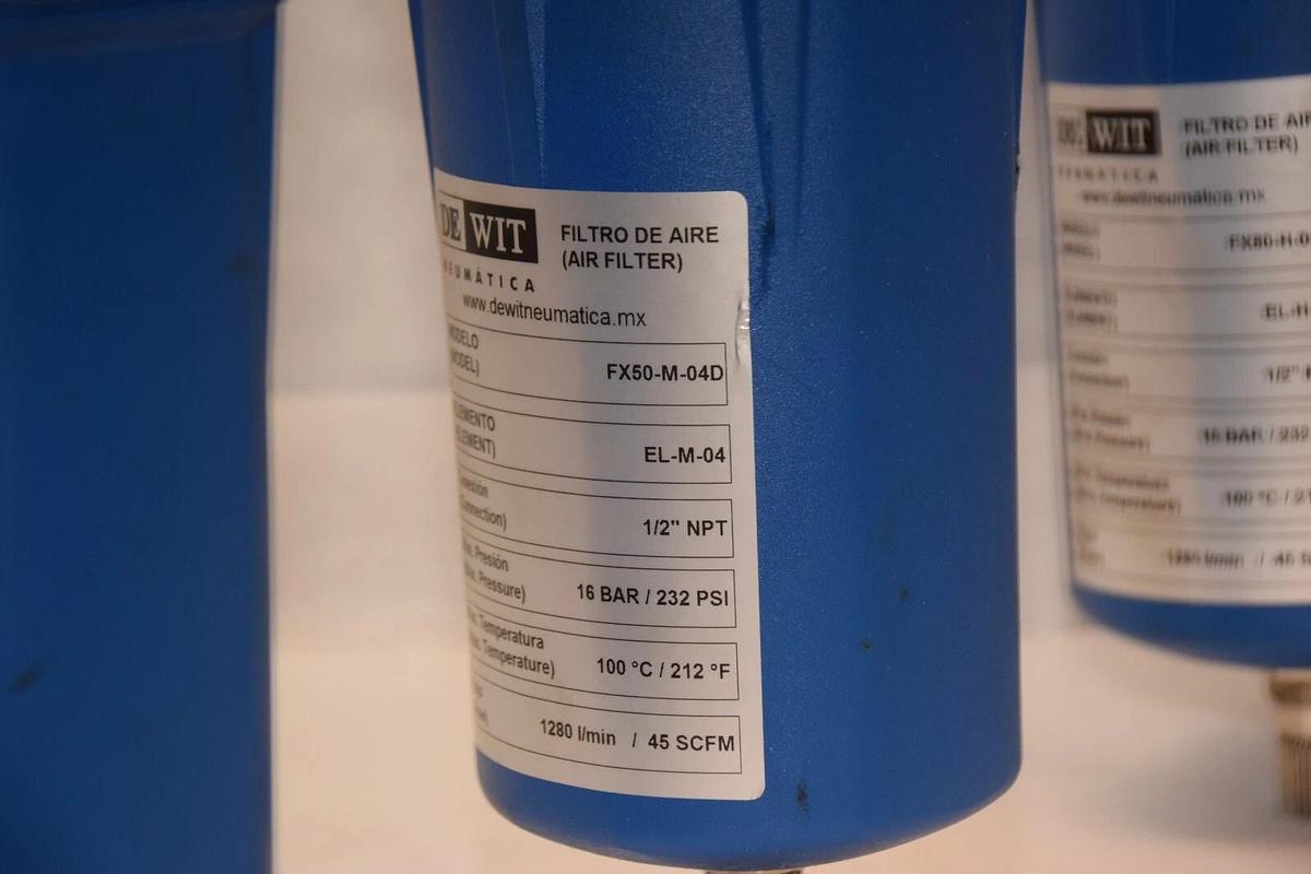 Used DEWIT NEUMATICA FX50-P-04D , FX50-M-04D , FX50-H-04D Air Filter Assembly