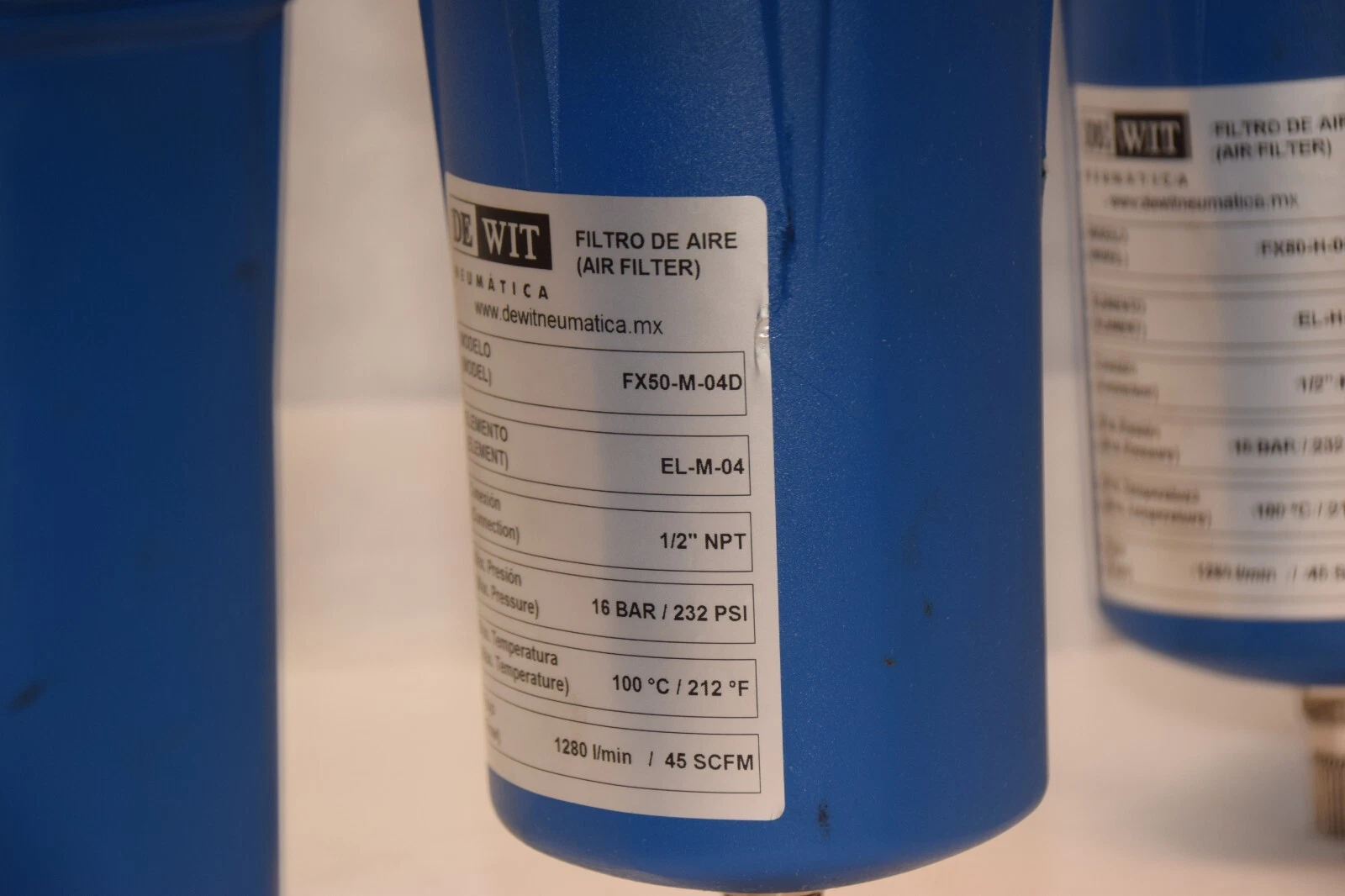 Used DEWIT NEUMATICA FX50-P-04D , FX50-M-04D , FX50-H-04D Air Filter Assembly