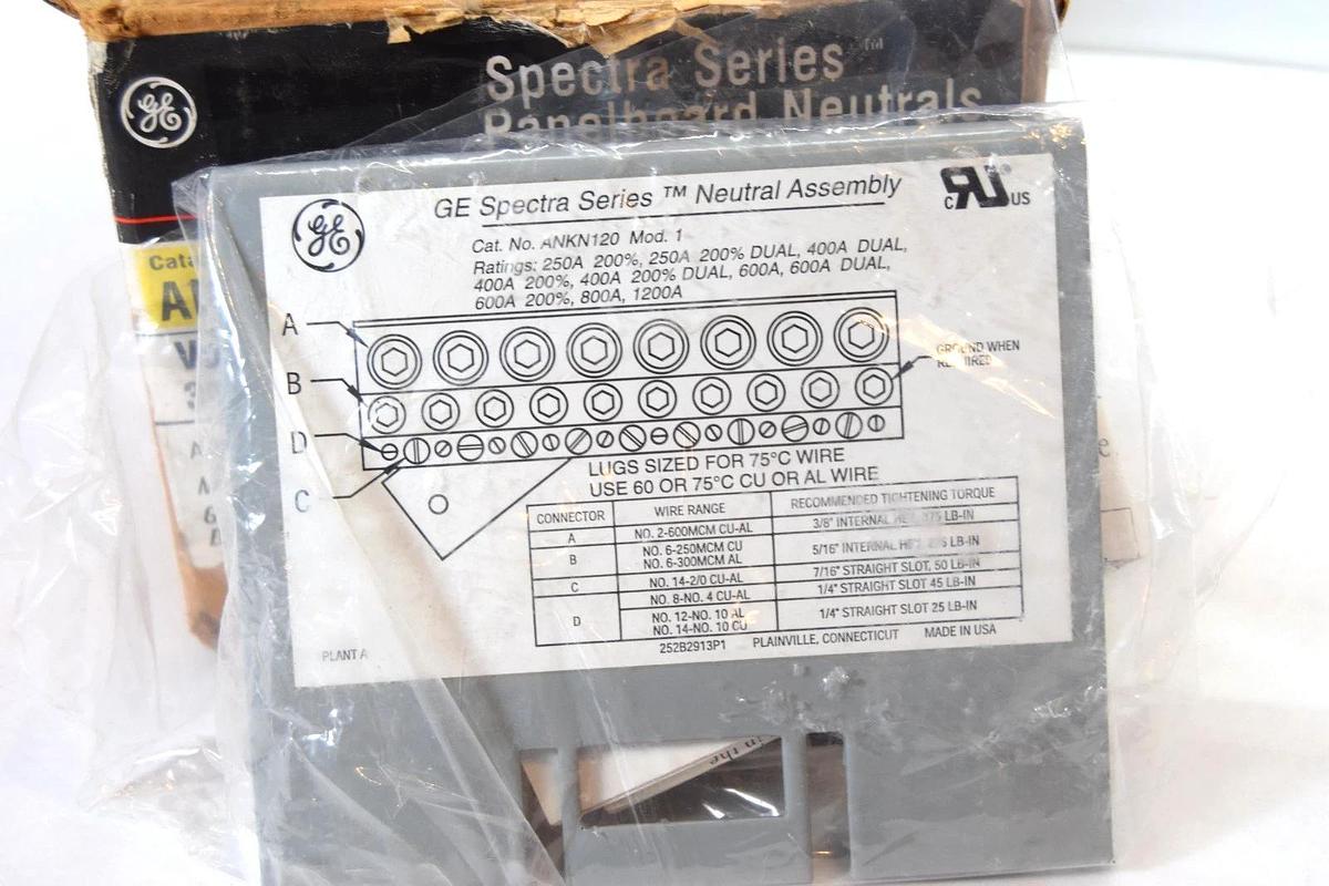 GE General Electric ANKN120 347V Panelboard Neutrals Kit w/Hardware (New)