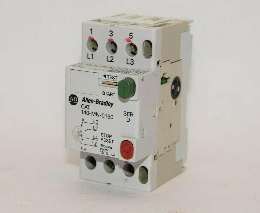 Used ALLEN BRADLEY 140-MN-0160 Series D 1.0-1.6A Manual Motor Starter