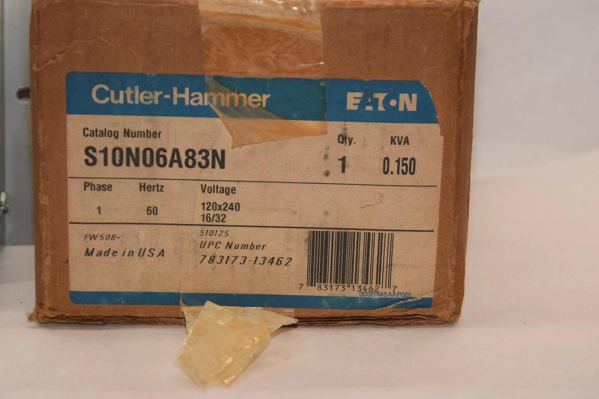 (NEW) EATON CUTLER HAMMER S10N06A83N 1 Phase 60Hz 120/240V  Transformer