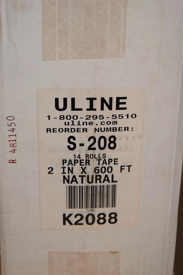 (NEW Box of 14) ULINE S-208 S208 K2088 2" x 600' Natural Paper Tape