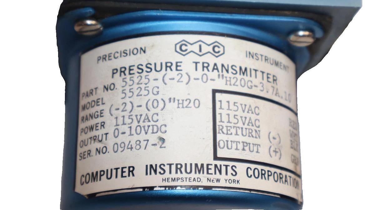 Used Computer Instruments Pressure Transmitter 5525-(-2)-0-"H20G-3.7A.10 (Lot of 2)