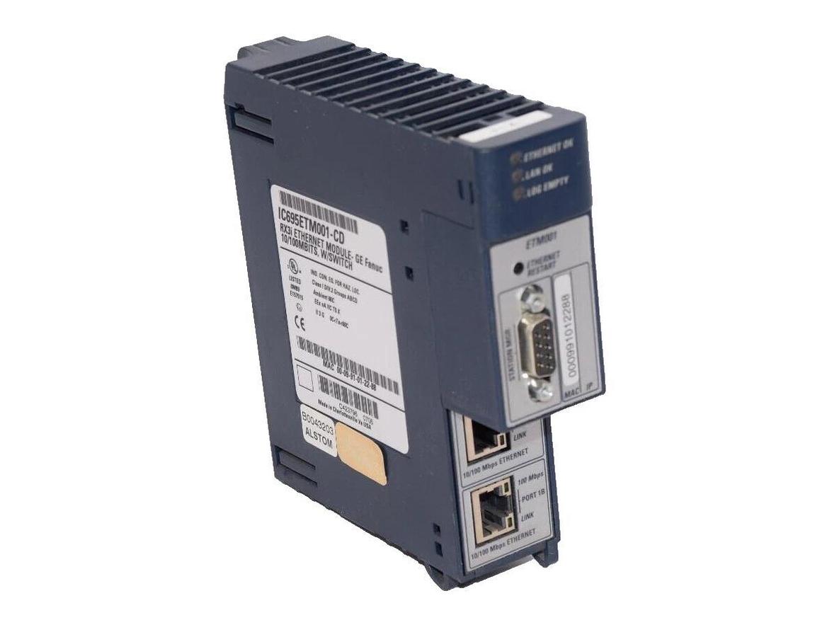 Used GE FANUC IC695ETM001-CD RX3i 10/100Mbits W/Switch Ethernet Module