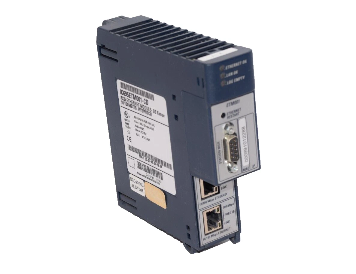 Used GE FANUC IC695ETM001-CD RX3i 10/100Mbits W/Switch Ethernet Module