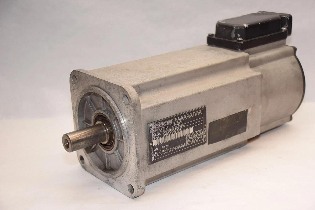 Used INDRAMAT MKD071B-061-GG0 19.16mm Shaft Permanent Magnet Motor