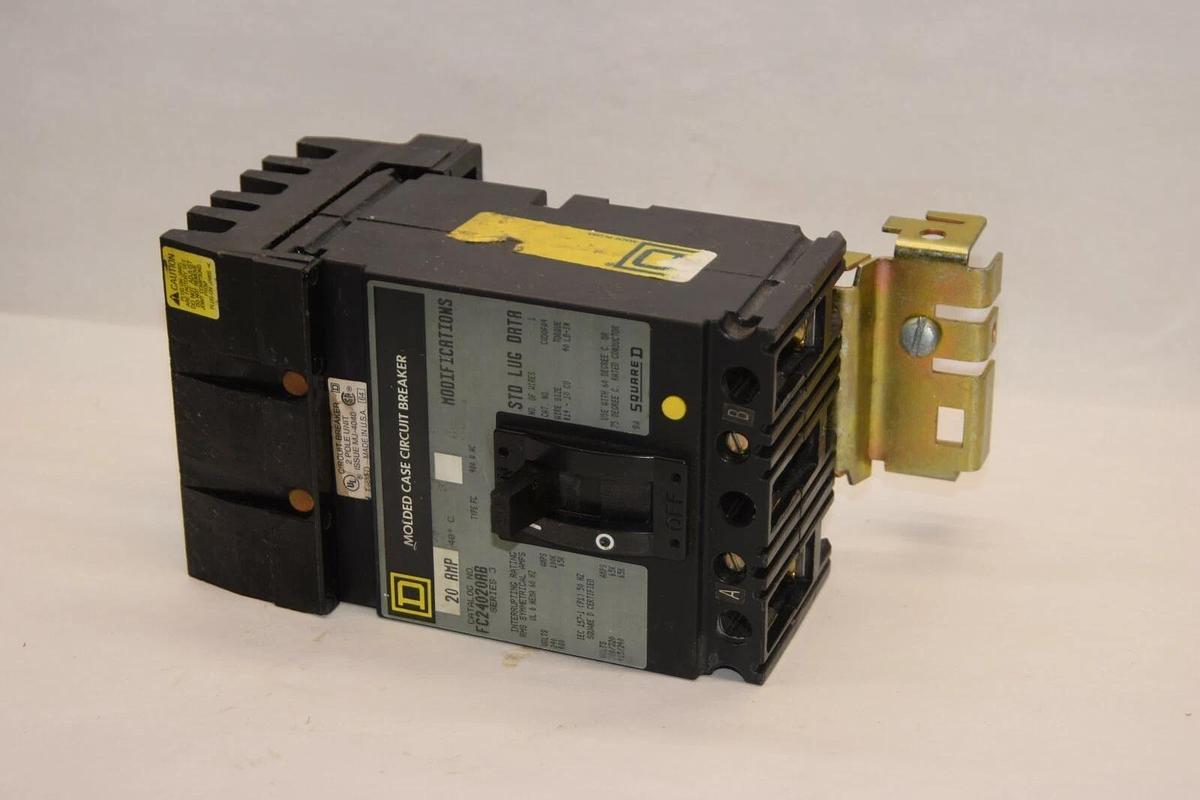 (NEW) SQUARE D FC24020AB 20A 20 Amp 20 A  Series 3 3P 480Vac Circuit Breaker