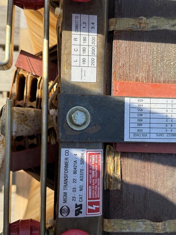MGM Transformer 300 KVA AD370-S0894 480V-208Y/120 220C 300kva AD370S0894