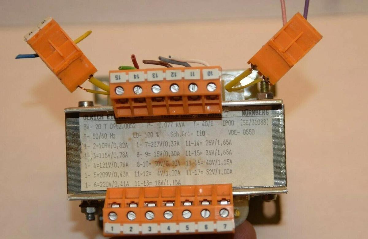Used NURNBERG BV-20 T 0962.0052 50/60Hz Transformer