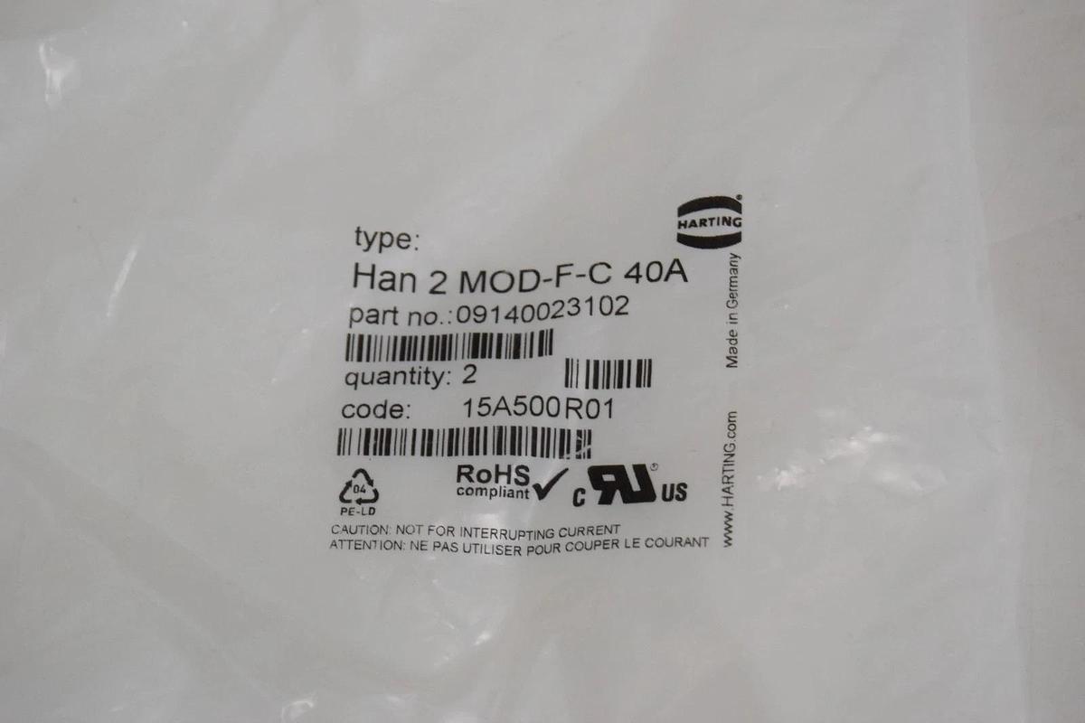 Harting Female Modular Connector Han MOD-F-C 40A 09140023102 (New - Lot of 4)