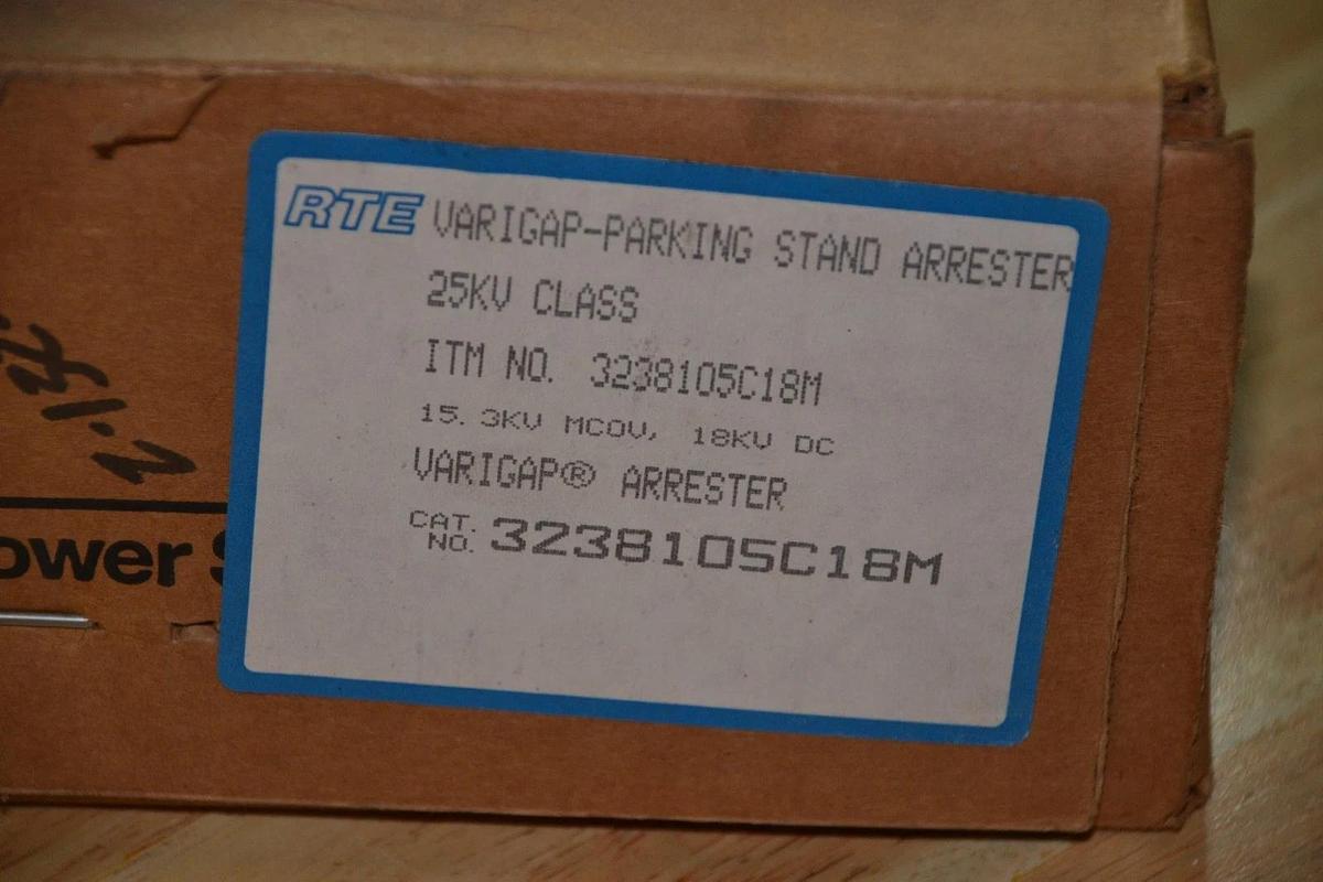 Cooper Power Systems RTE variGAP Parking Stand Arrester 3238105C18M 18kv NEW