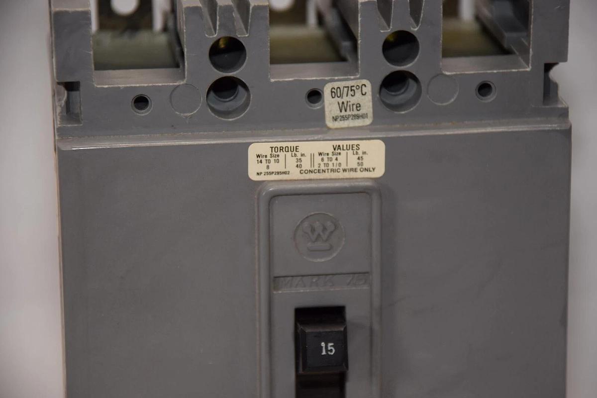 (NEW) WESTINGHOUSE HFB3015 15A 3Pole 600Vac Circuit Breaker