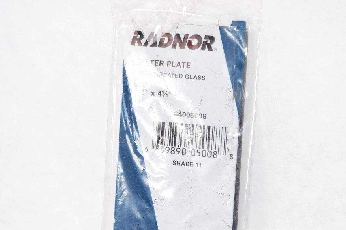 (2) RADNOR 64005008 Shade 11 2" x 4-1/2" Heat Treated Glass Filter Plate NEW