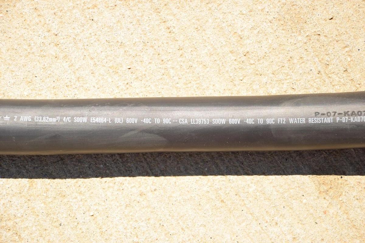 80' CCI Royal SOOW Flexible Cord Cable P-07-KA070018-1 MSHA 2AWG 4/C 600V Copper