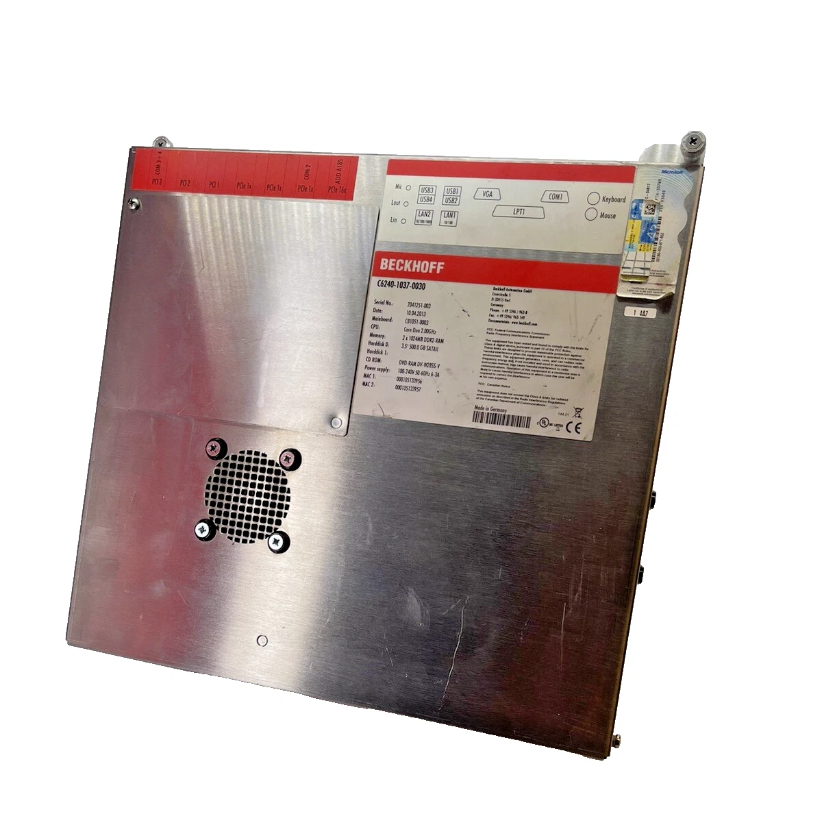 Used Beckhoff Industrial PC C6240-1037-0030 CB1051-0003 CB1051-05 "no hard drive"