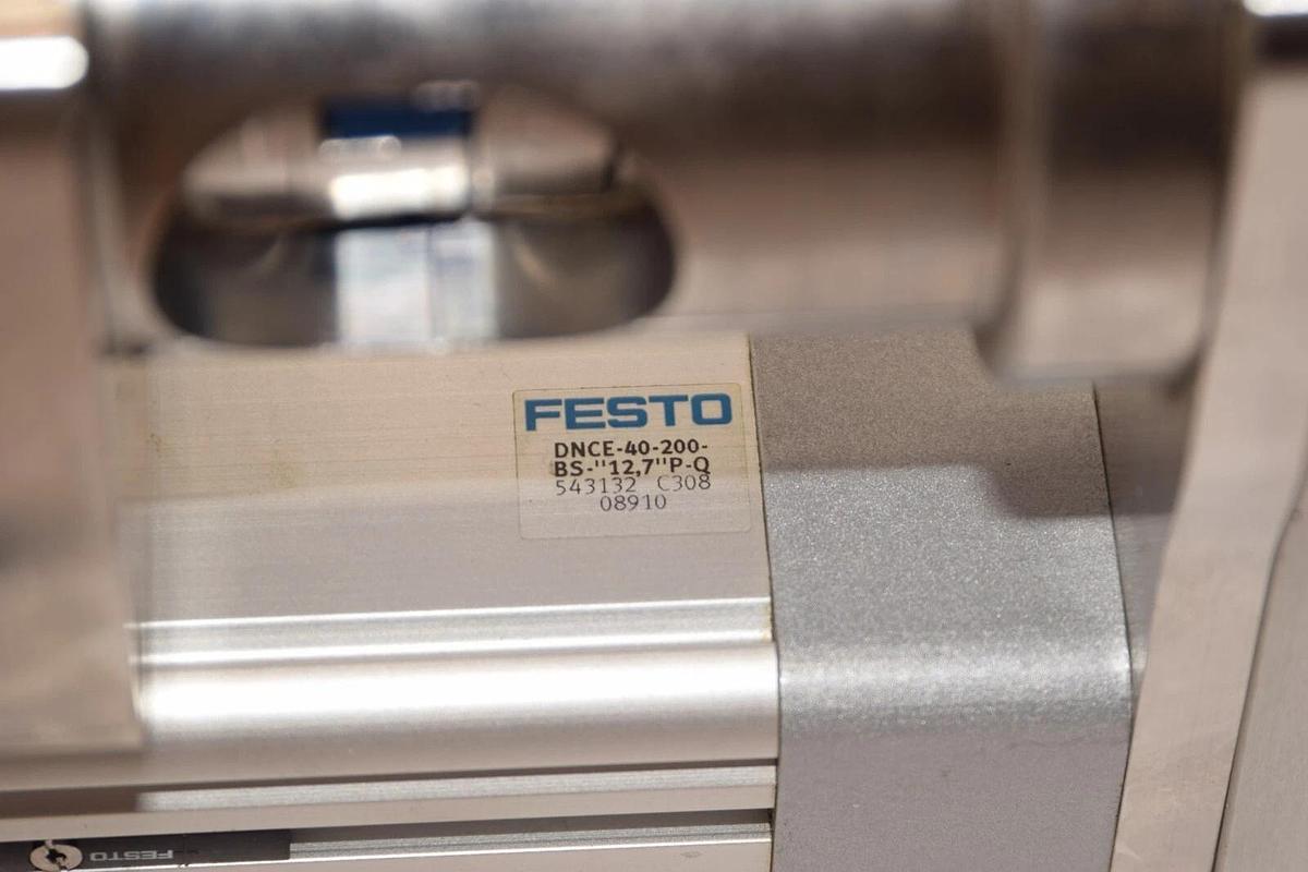 Used FESTO DNCE-40-200-BS-"12.7"P-Q Size 40 200 Stroke  Electric Piston Rod Cylinder