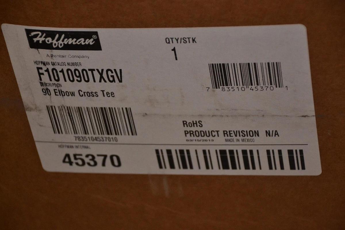 HOFFMAN ENCLOSURE F101090TXGV F101090TXGV 10" 90-Degree Elbow Tee Wireway Trough