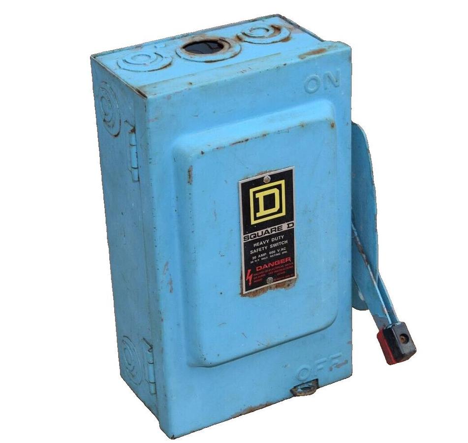 Used SQUARE D Safety Switch HU361 30A 30 Amp 30 A 600V Series E1 Safety Switch