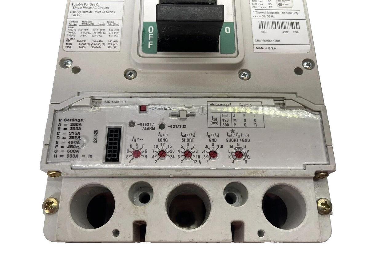 Used Eaton Cutler Hammer  LGH3630NN L630H 600A 600amp Breaker  69D4632G03
