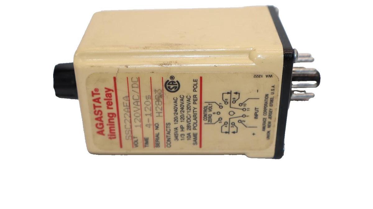 Used Agastat SSC22AEA , SSC 22AEA 120V 4-120s Timing Relay