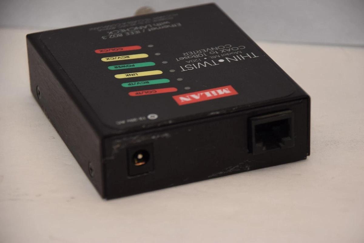 Used MILAN MIL-120A Thin Twist Coax to 10BaseT Converter