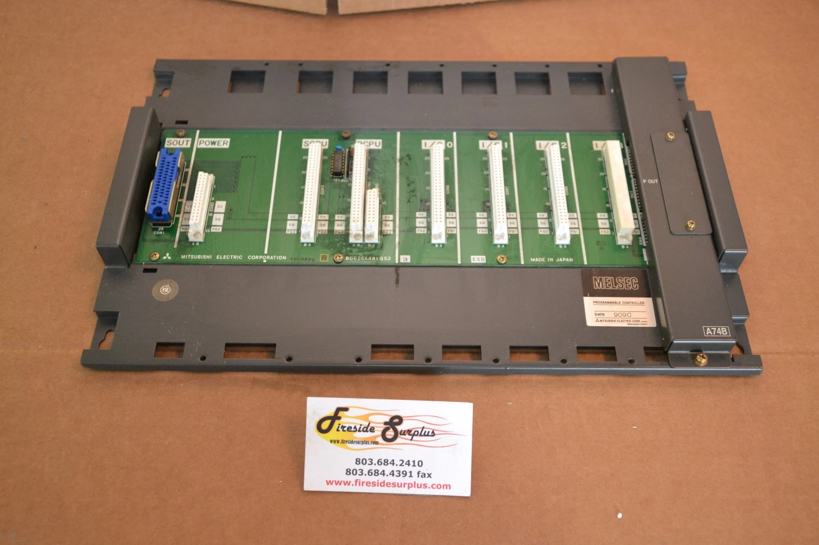 Used MITSUBISHI MELSEC Programmable Controller PLC Base Unit Rack A74B