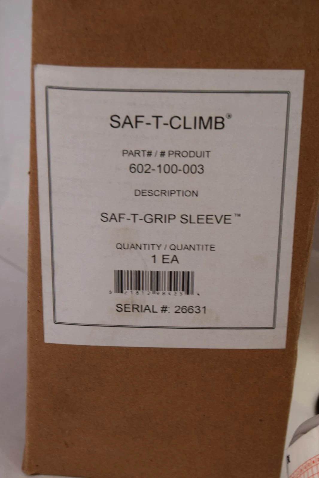 Miller/Honeywell Saf-T-Climb 602-100-003 Fall Prevention Sleeve Saf-T-Grip (New)