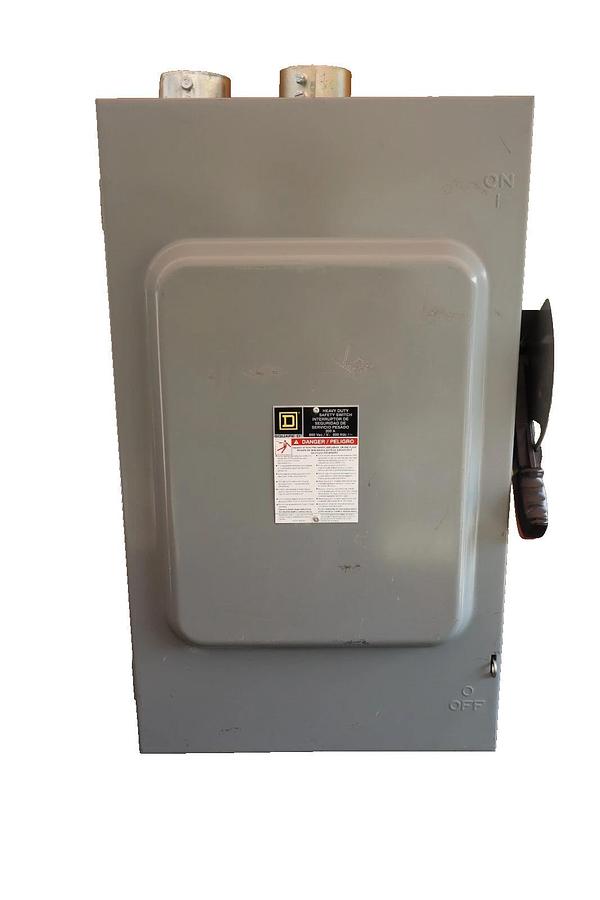 Used Square D 200A Safety Switch Disconnect H364 200 Amp Fusible 3P 4W 600v