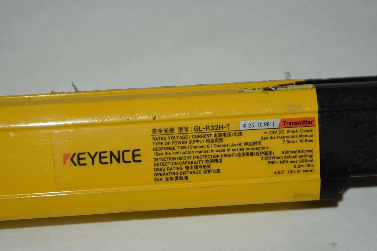 Used KEYENCE GL-R32H-T GLR32HT 24vdc 61mA Class 2 Transmitter Safety Light Curtain