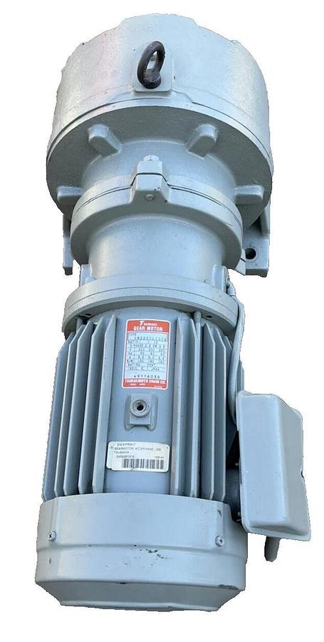 Used Tsubaki GMS220L10CB GEARMOTOR 1:10 Ratio 3ph 240v 2.2 KW