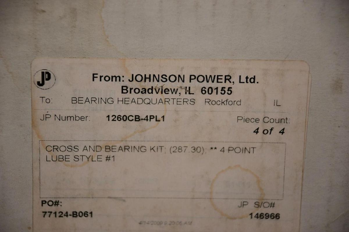 JOHNSON POWER 77124-B061 1260CB-4PL1 125mm 4pt LUBE STYLE CROSS & BEARING NEW