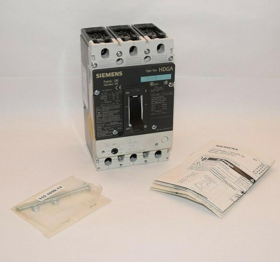SIEMENS HDX3B100 CIRCUIT BREAKER 600V 100 Amp 3P 100A 100A HDGA (NEW)