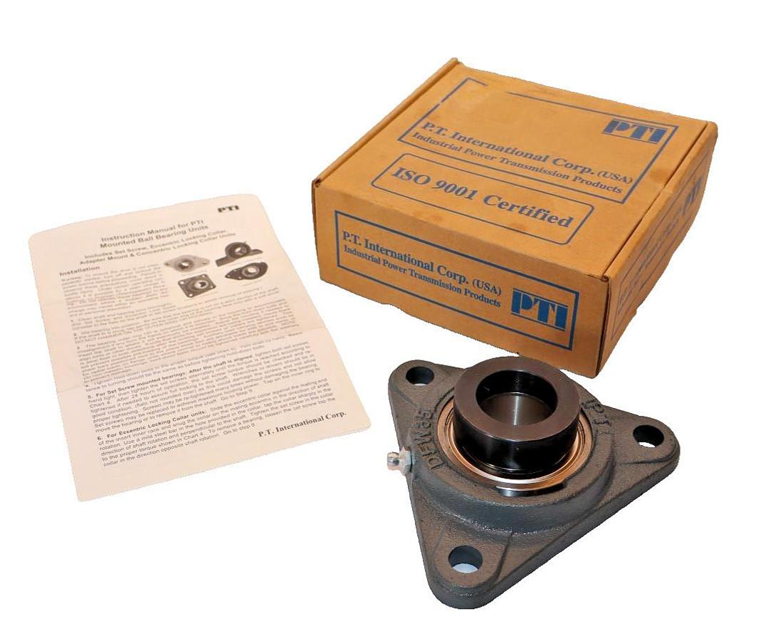PTI Flange Bearing DFW20722A DFW35 DFW207-22A 1-3/8" 3-Bolt (NIB)