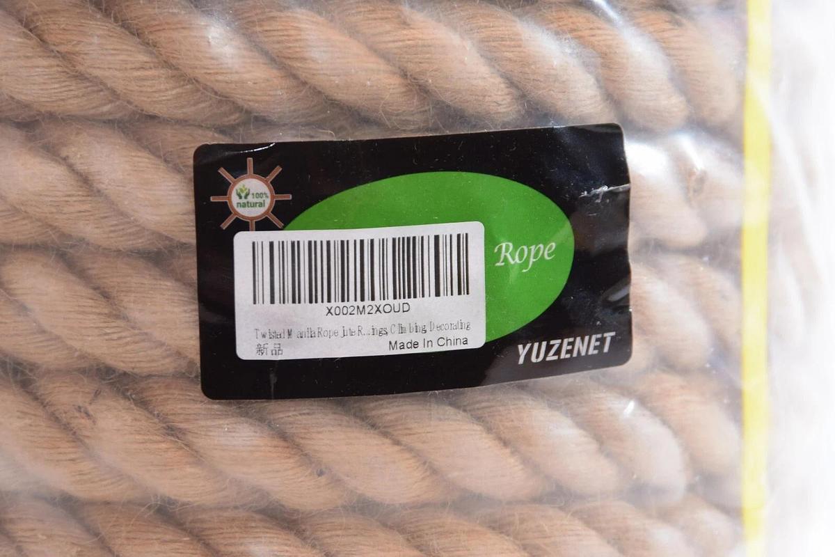 (NEW) YUZENET 1-1/2" x 85' Twisted Manila Rope Juet Rope