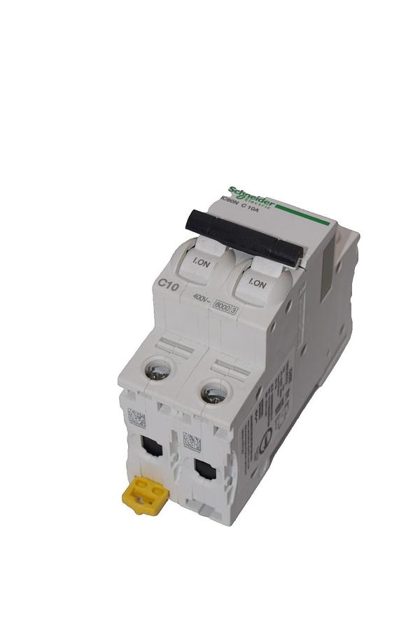Used SCHNEIDER ELECTIRC iC60N C 10A , CNS14816-2 2P 400V Miniature Circuit Breaker