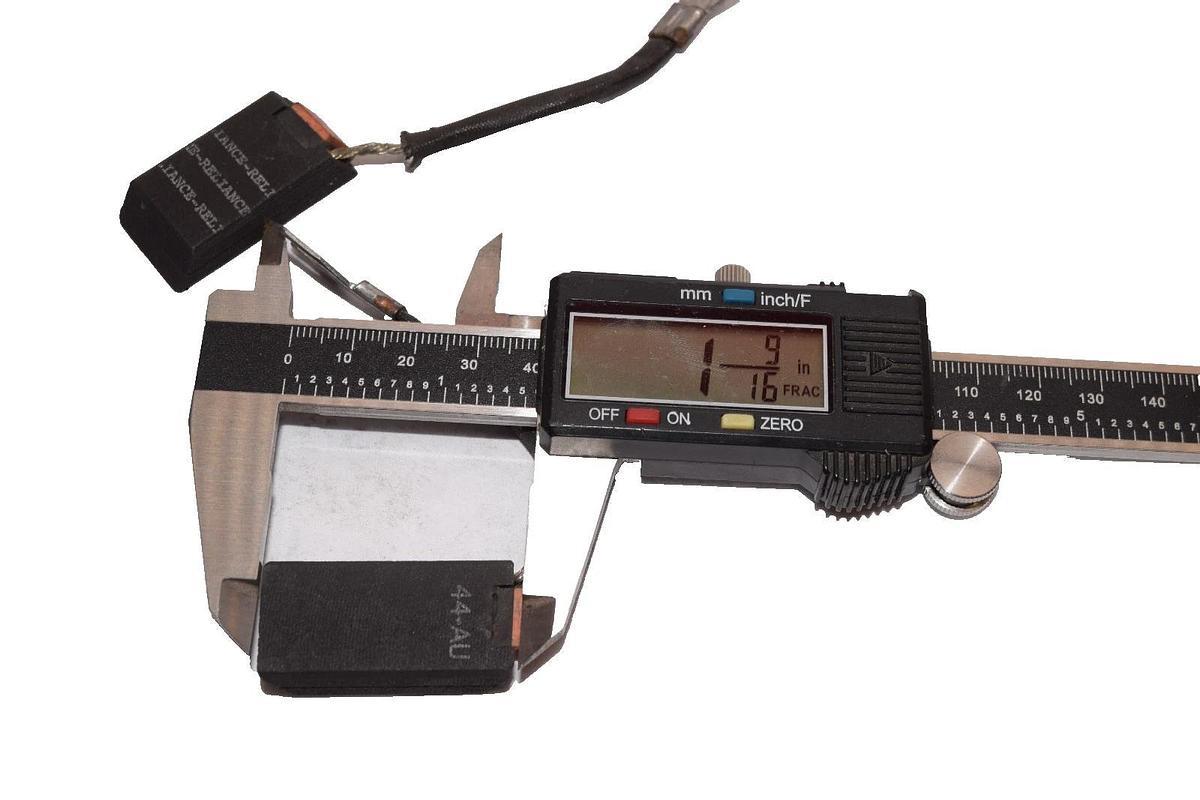 Reliance RE44-AU , 1-9/16" x 3/4" x 3/8" Carbon Motor Brush  (New - Lot of 3)