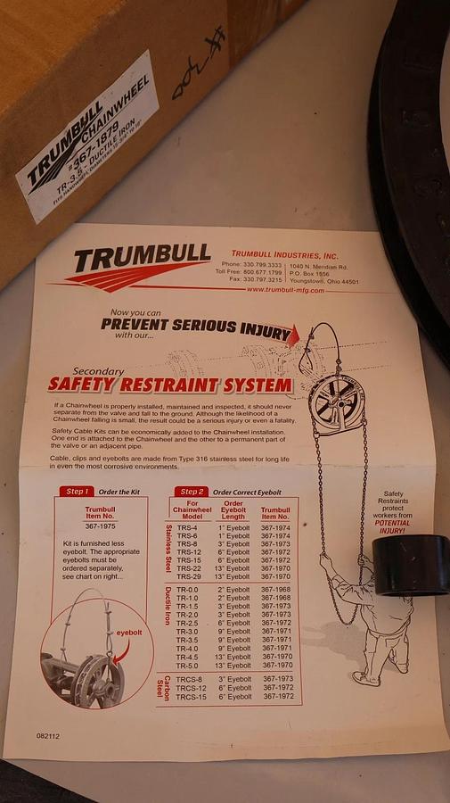 Trumbull Chainwheel Handwheel Ductile Iron TR-3.5 15-3/4"-19" #367-1879 (New)