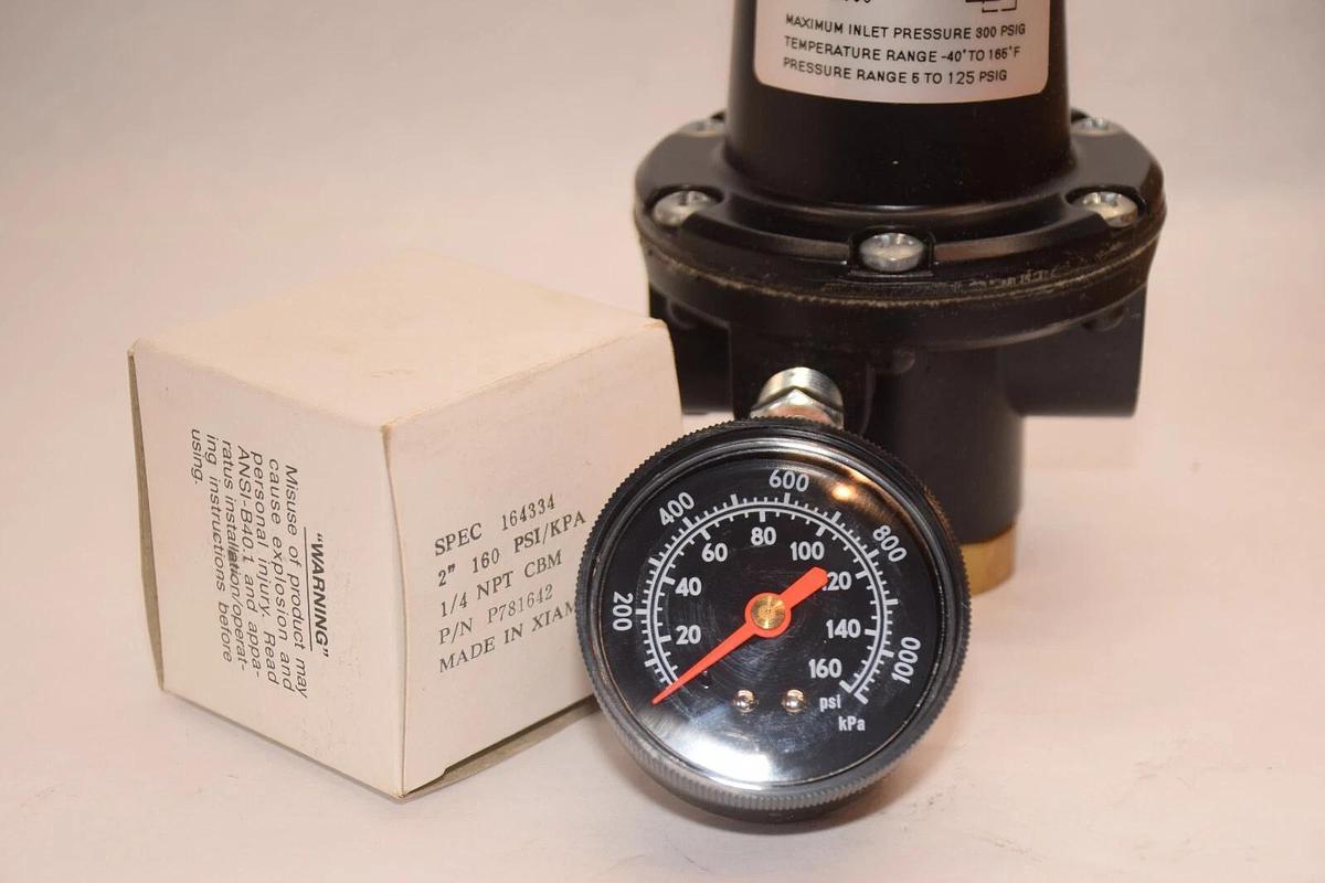 PARKER 35642000 5-125psig 1/2" Prep-Air Regulator USA w/ 160psi Gauge NIB