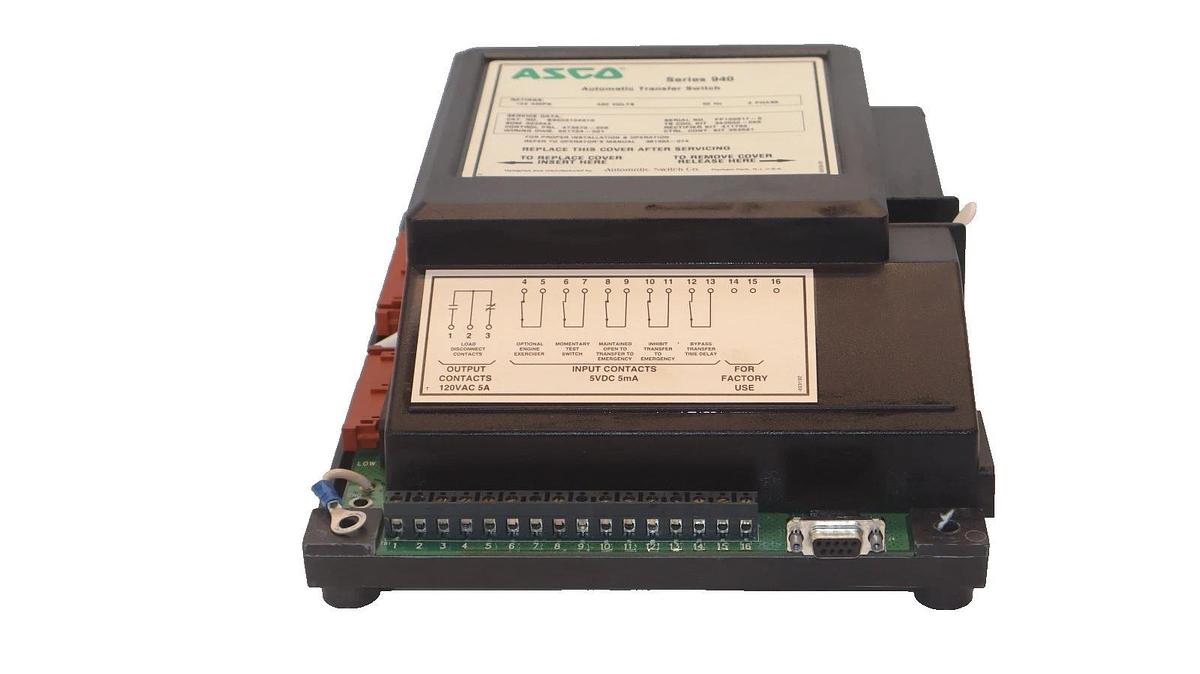 Used ASCO B940310491X 104A 480V 60Hz 3 Phase Series 940 Automatic Transfer Switch