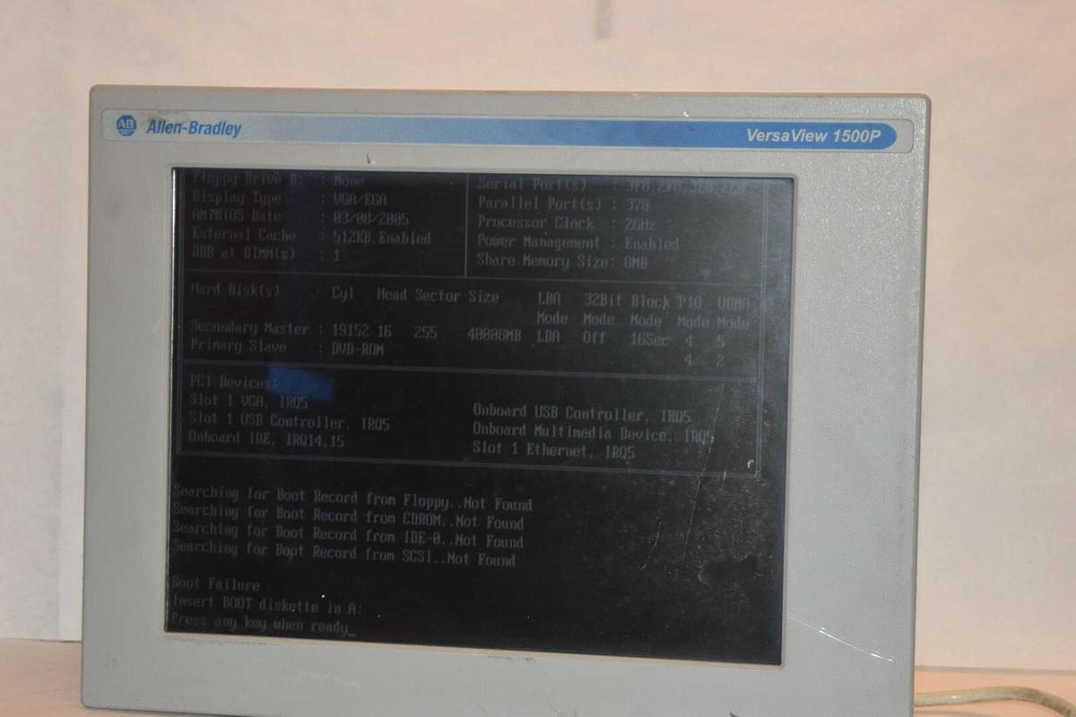 Used ALLEN BRADLEY 6181P-15NP2KH VersaView 1500P Operator interface INTEGRATED SYSTEM