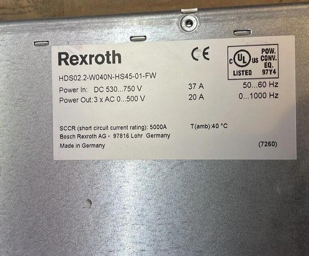 New Rexroth Bosch HDS02.2-W040N-HS45-01-FW Servo Drive, R911190035