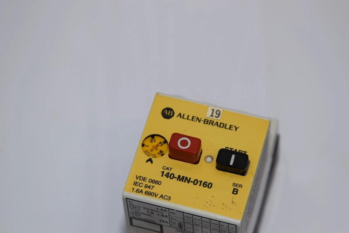 Used (Lot of 2) ALLEN BRADLEY 140-MN-0160 Series B 1-1.6A Manual Motor Starter