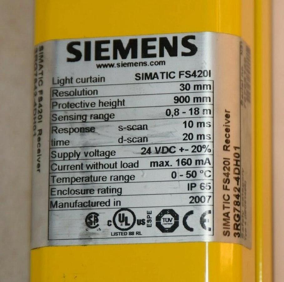 SIEMENS Light Curtain Receiver Simatic  FS4201 3RG7842-4DH01 24Vdc (NEW)