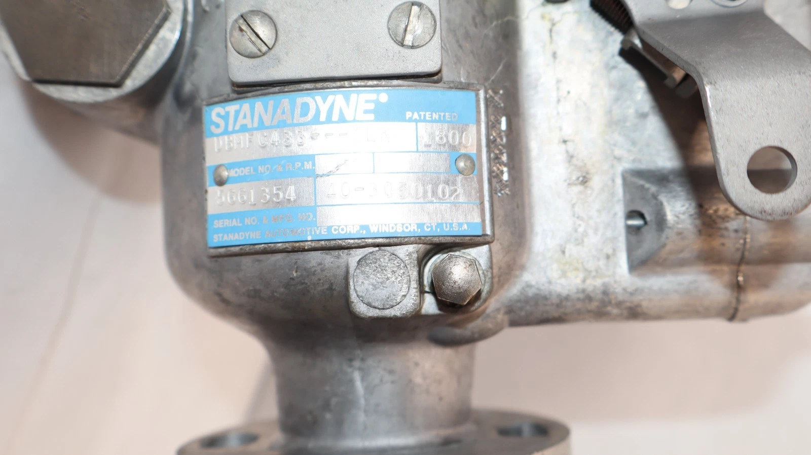 Used Standadyne Injector Fuel Pump DBMFC433-1LK RPM1800 40-3050102