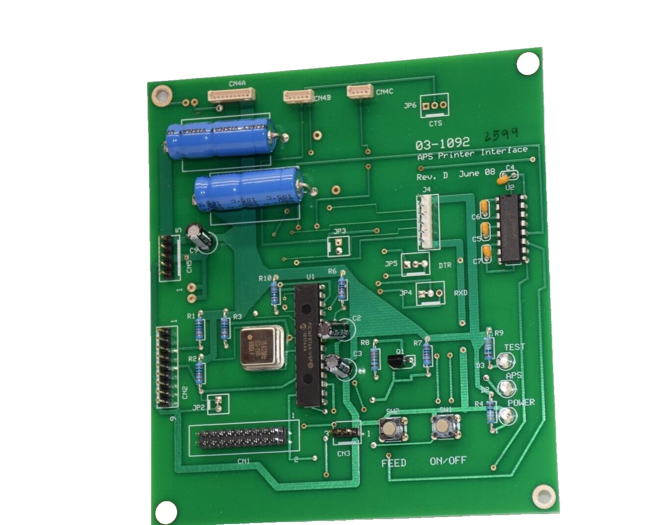 Used 03-1092 , 031092 APS Printer Interface Board / Card