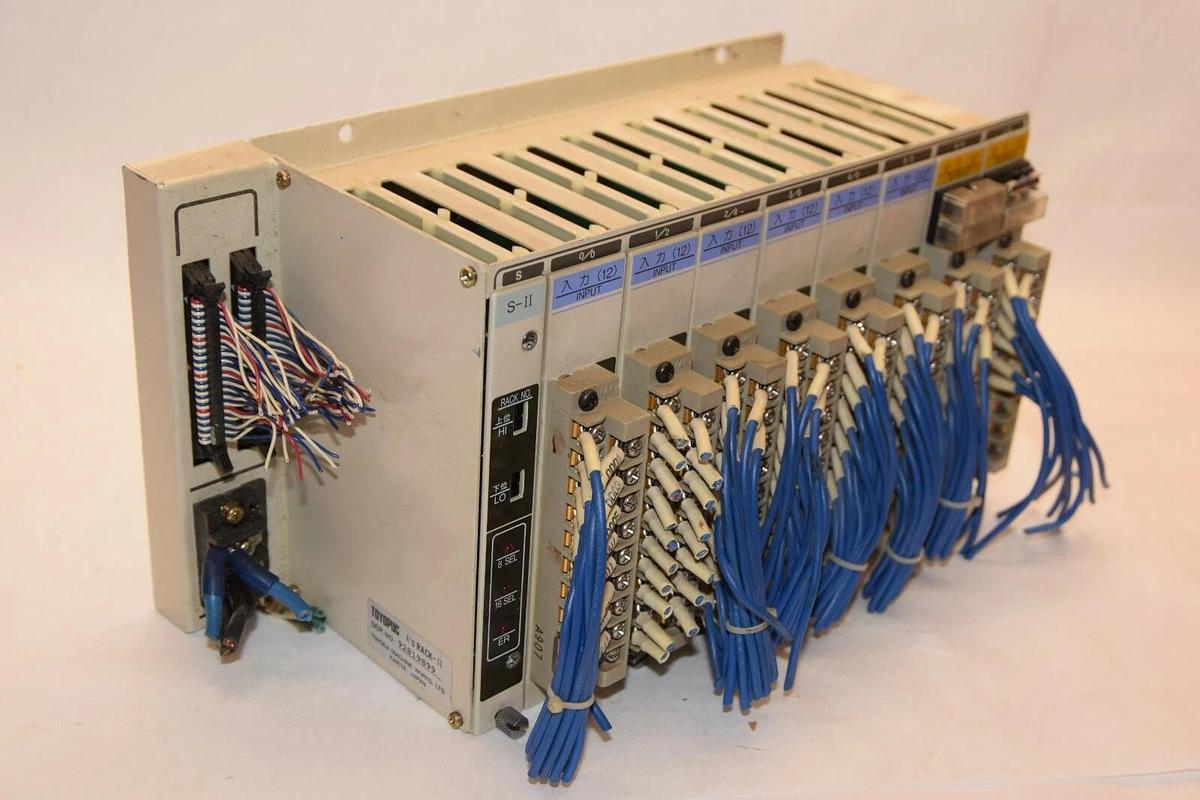 Used Toyoda Toyopuc I/0 Rack-II PLC Rack w/  S-II input and output cards