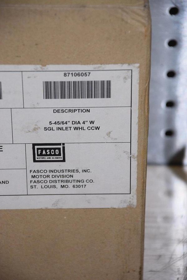 Fasco Galvanized Blower Wheel 1-6057 87106057 5-45/64" Dia 4" W 1/2" Bore (NEW)