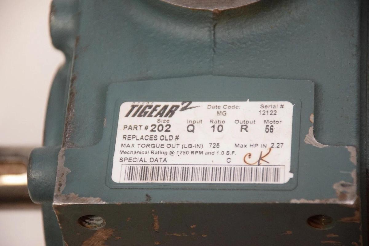 DODGE TIGEAR, Worm Gear Speed Reducer 202Q10R56 10:1 ratio gear box (NEW)